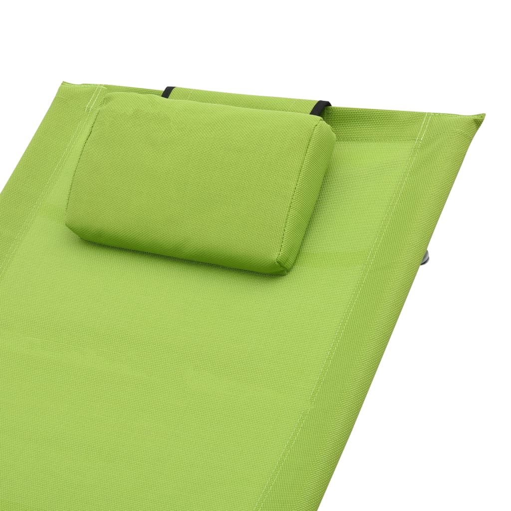 vidaXL zöld textilén napozóágy párnával