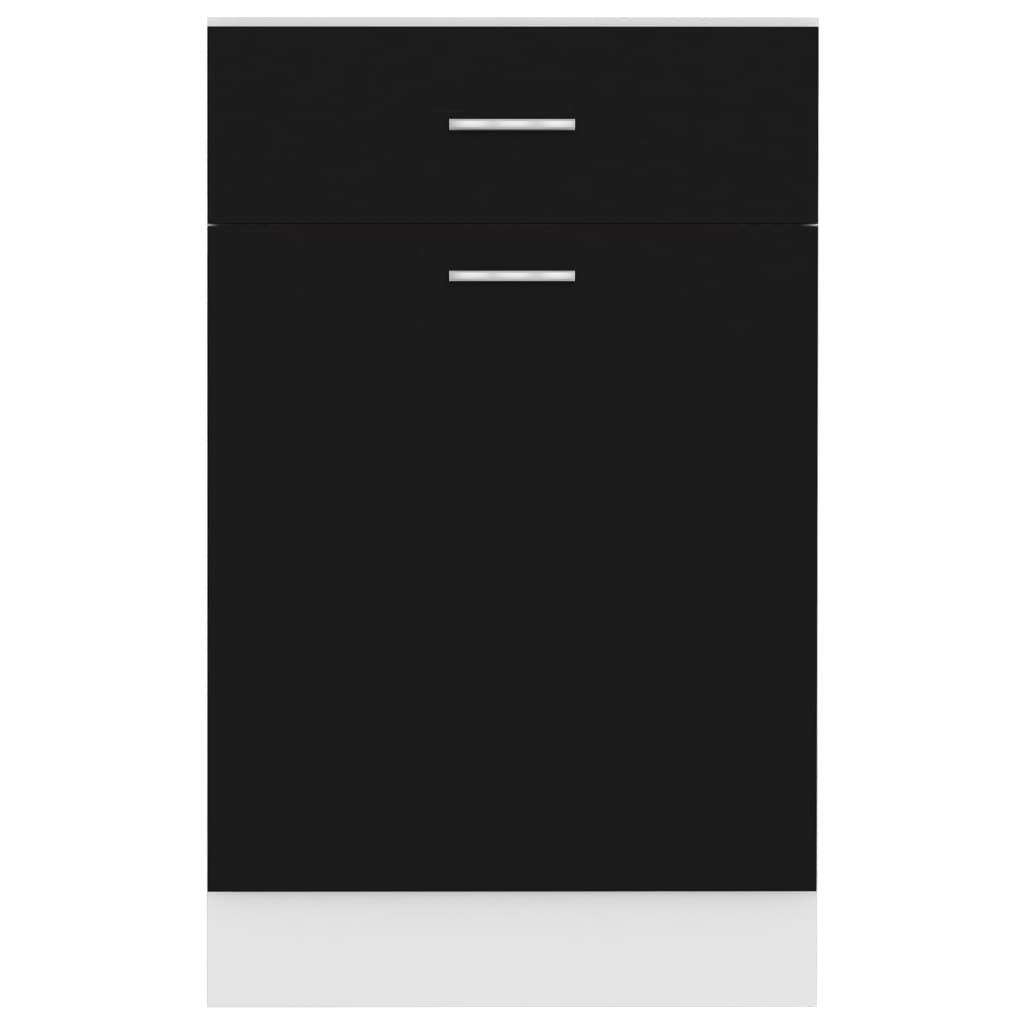 vidaXL fekete forgácslap fiókos alsószekrény 50 x 46 x 81,5 cm