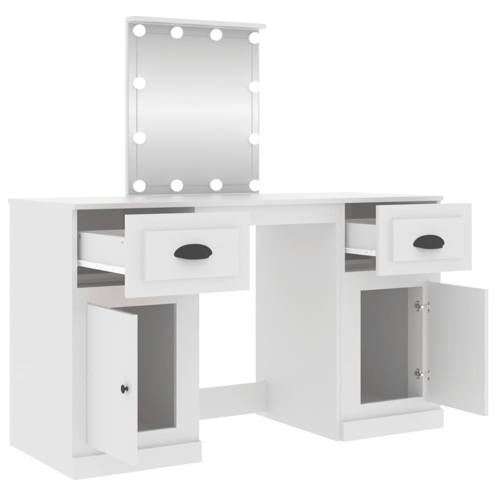vidaXL fehér fésülködőasztal LED-del 130 x 50 x 132,5 cm