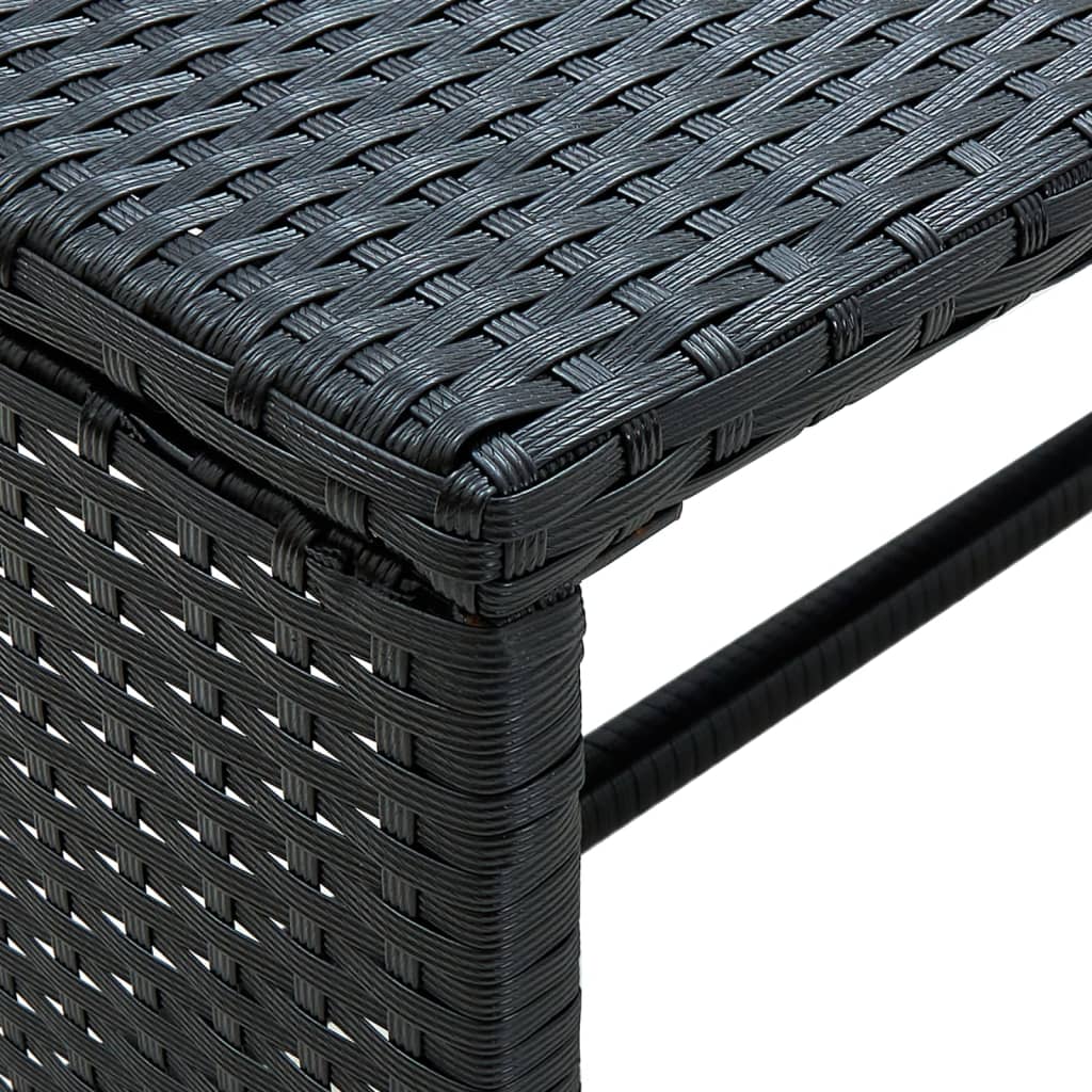 vidaXL 4-részes fekete polyrattan kerti bútorszett párnákkal