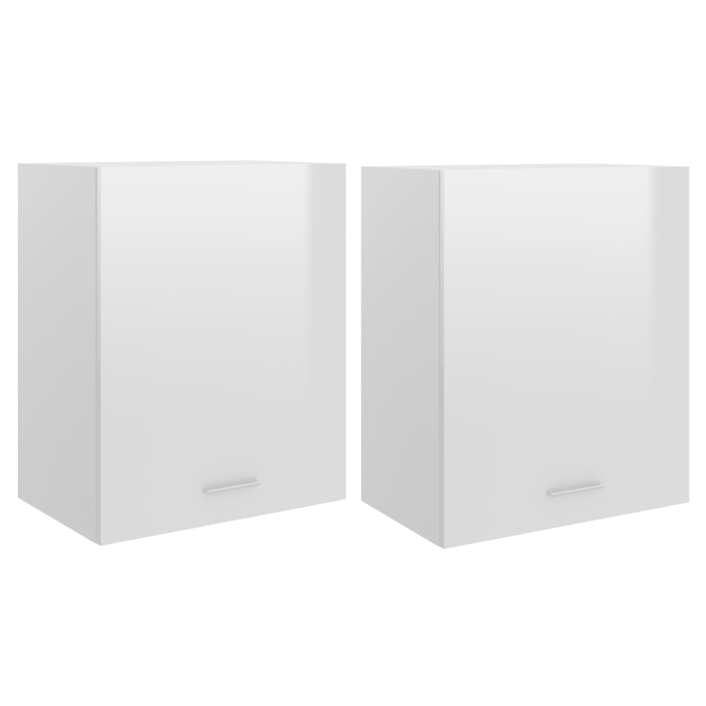 vidaXL 2 db magasfényű fehér forgácslap függő szekrény 50 x 31 x 60 cm
