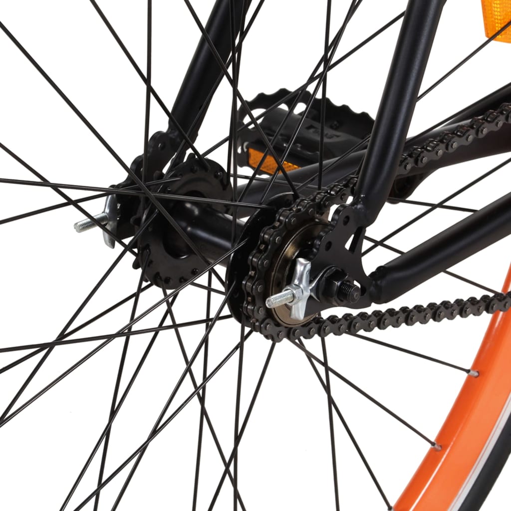 vidaXL fekete és narancssárga örökhajtós kerékpár 700c 55 cm