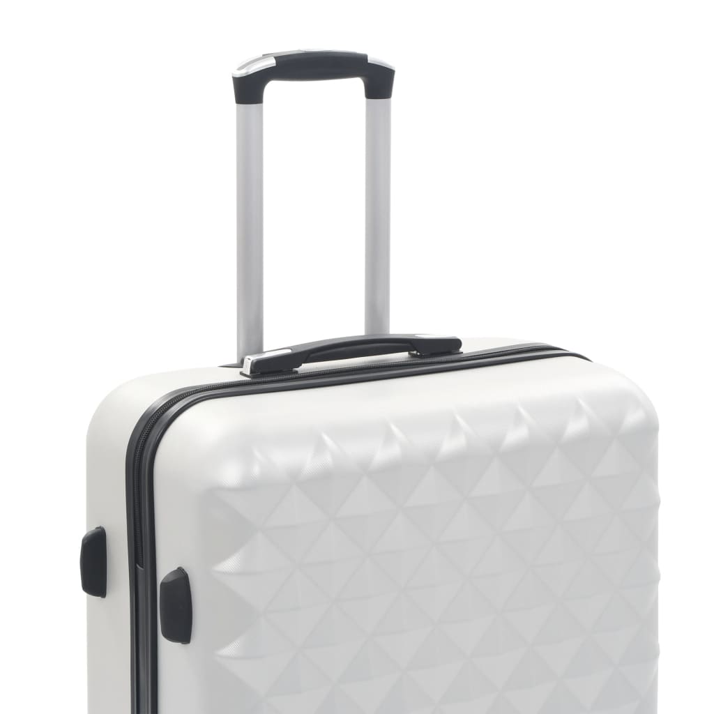 vidaXL 3 db fényes ezüstszínű keményfalú ABS gurulós bőrönd