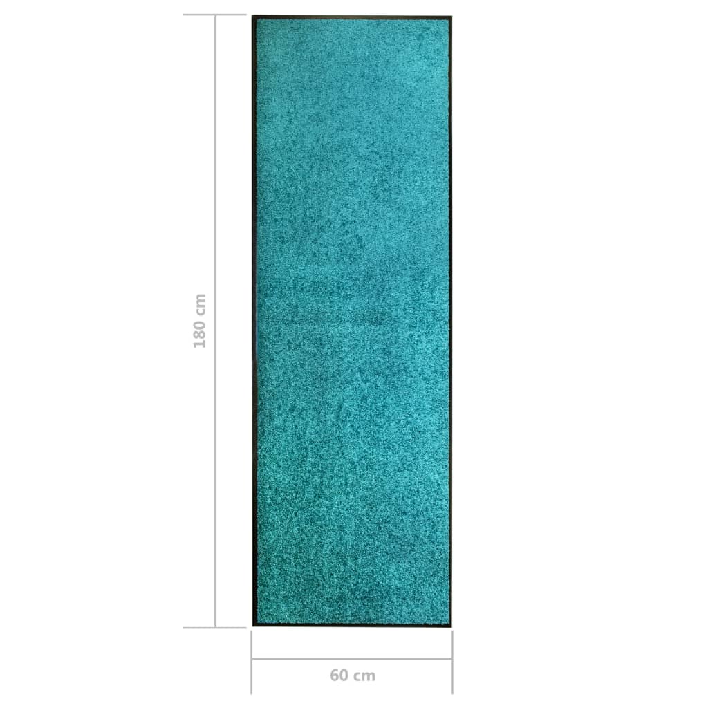 vidaXL ciánkék kimosható lábtörlő 60 x 180 cm