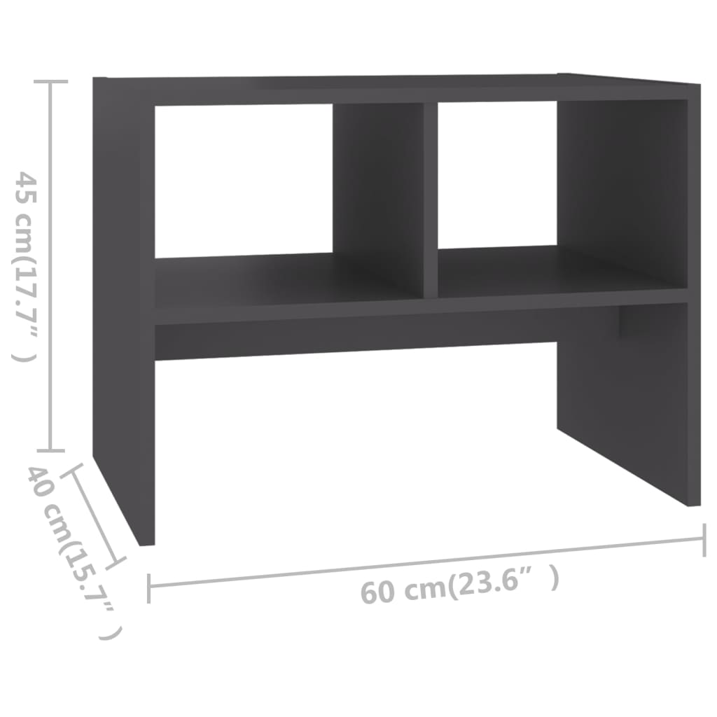 vidaXL szürke forgácslap kisasztal 60 x 40 x 45 cm