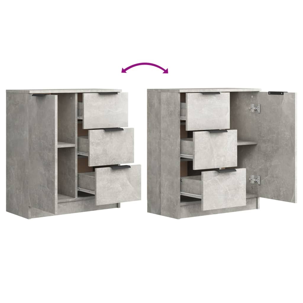 vidaXL betonszürke szerelt fa tálalóasztal 60 x 30 x 70 cm