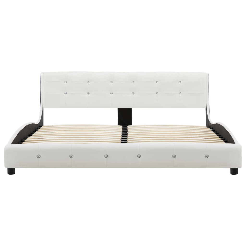 vidaXL fehér műbőr ágy matraccal 160 x 200 cm