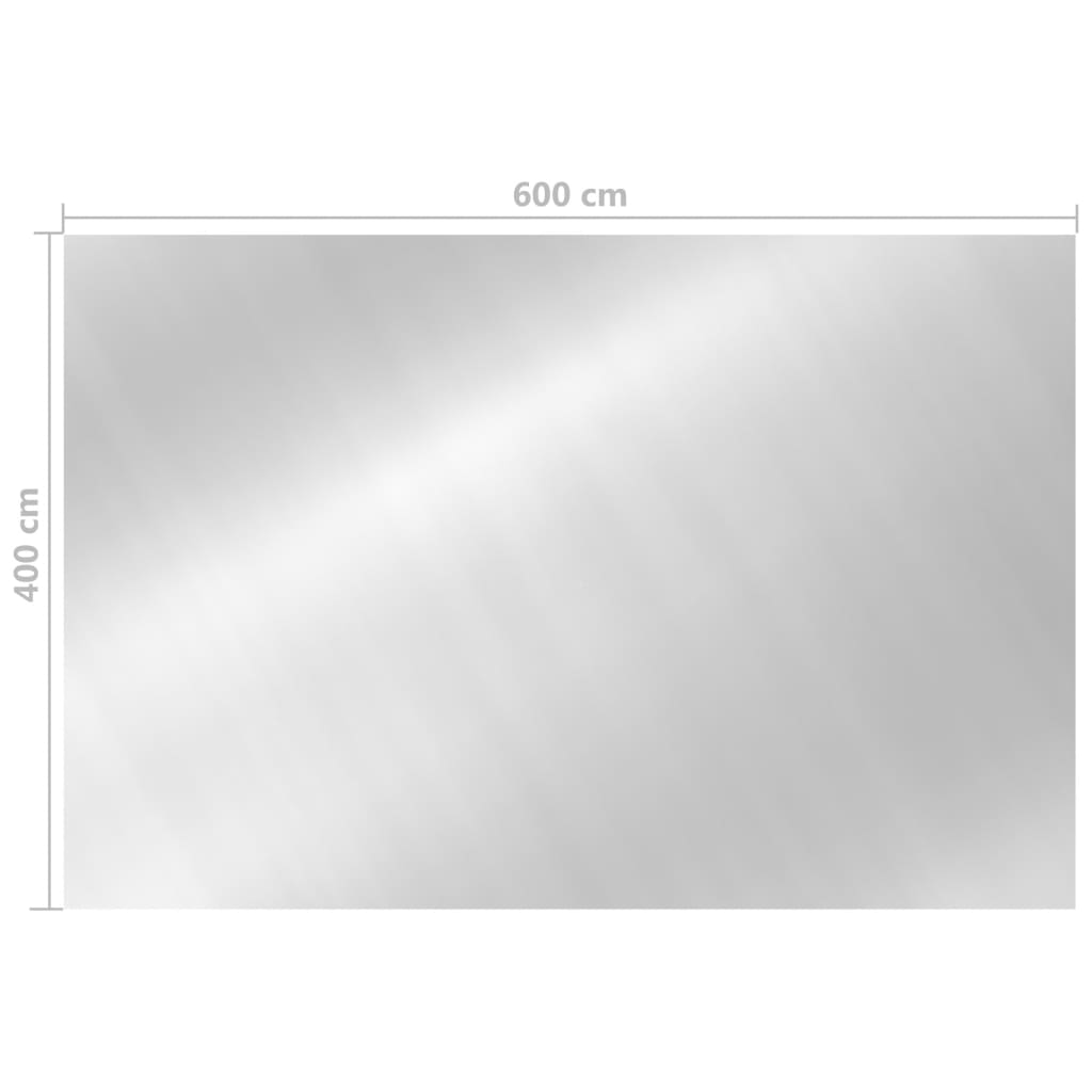 vidaXL ezüstszínű napelemes lebegő PE medencefólia 6 x 4 m