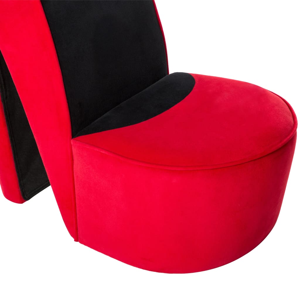vidaXL piros magas sarkú cipő formájú bársonyszék