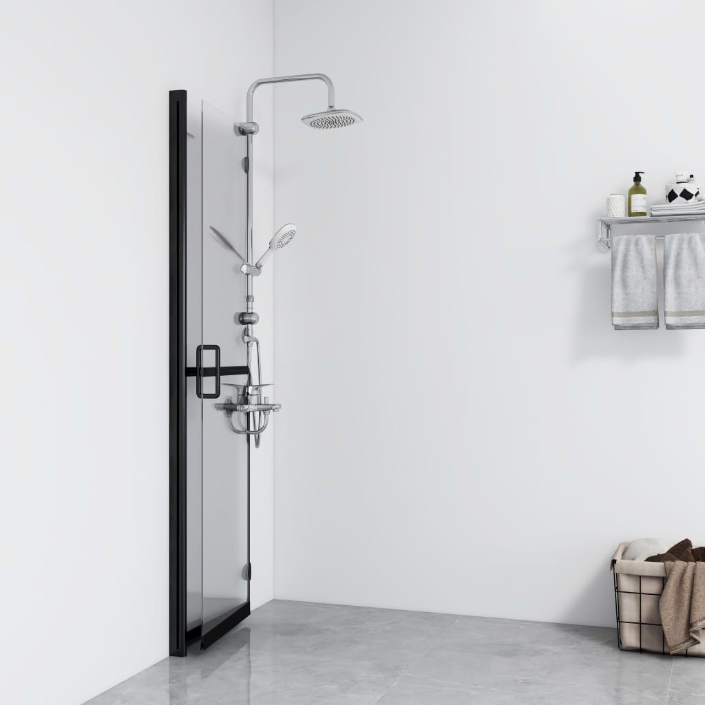 vidaXL átlátszó ESG üveg összecsukható zuhanyfal 90 x 190 cm