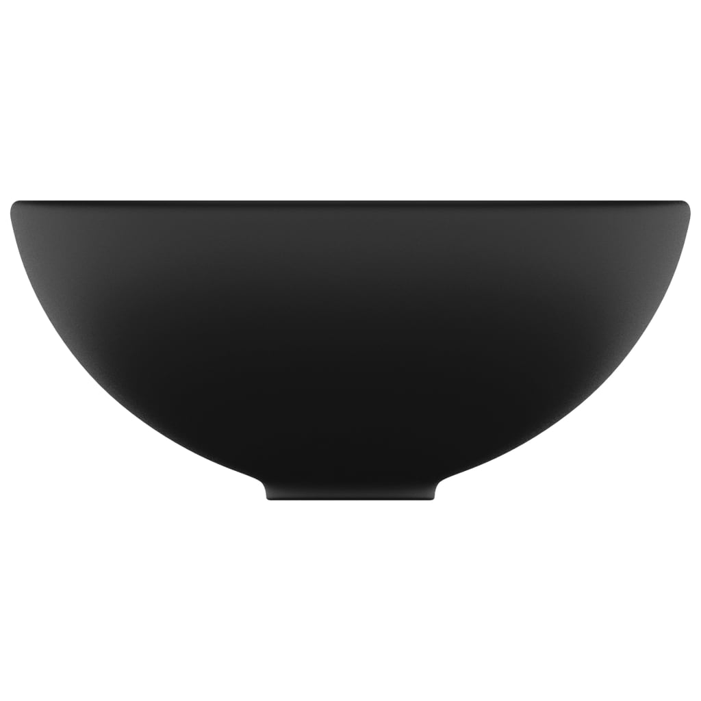 vidaXL kerek matt fekete kerámia luxus mosdókagyló 32,5 x 14 cm