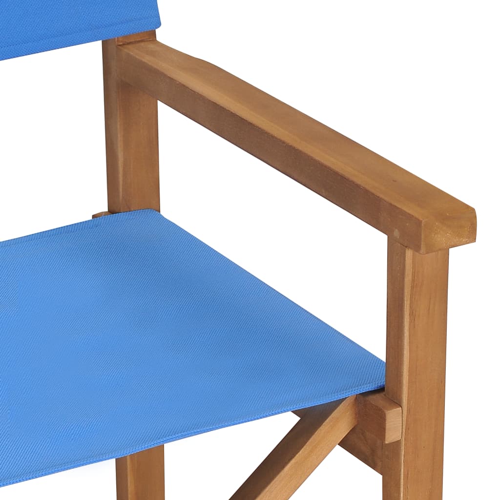 vidaXL 2 db kék tömör tíkfa rendezői szék