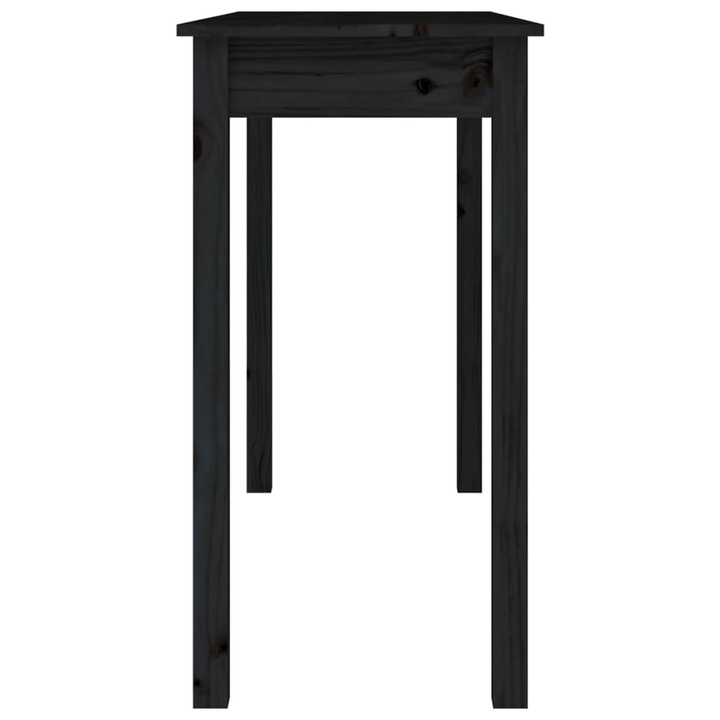 vidaXL fekete tömör fenyőfa tálalóasztal 110 x 40 x 75 cm