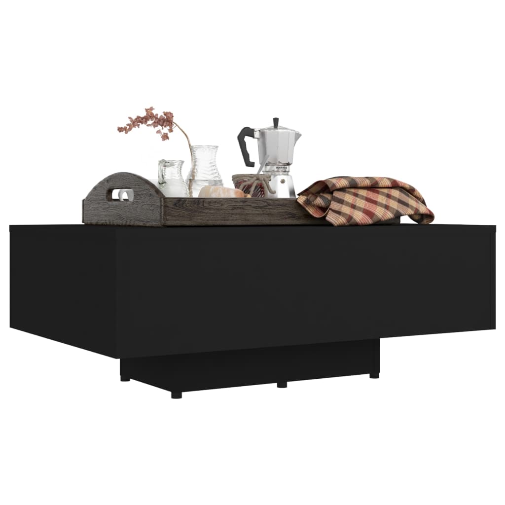 vidaXL fekete forgácslap dohányzóasztal 85 x 55 x 31 cm