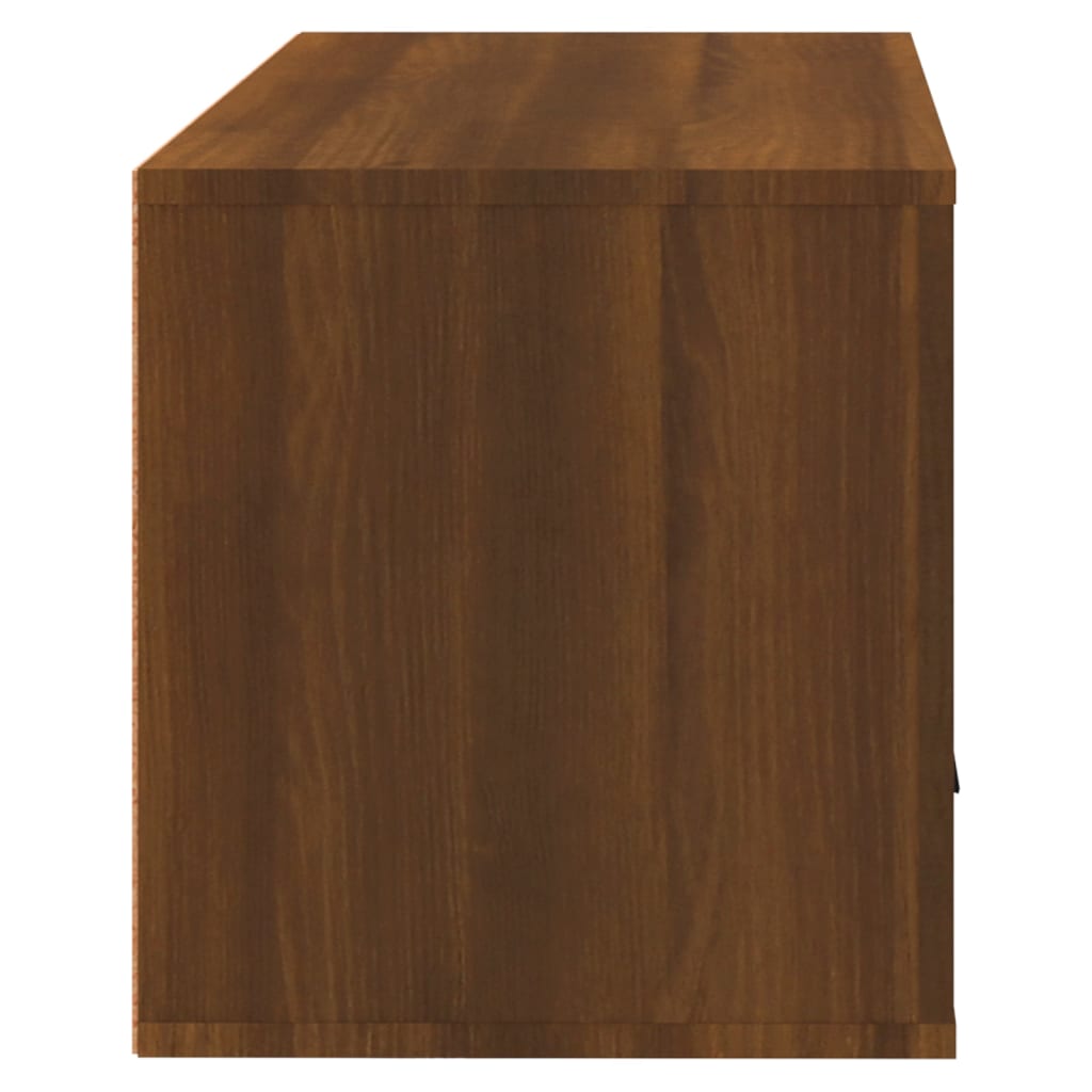 vidaXL barna tölgyszínű tömör fenyőfa fali cipőszekrény 70x35x38 cm