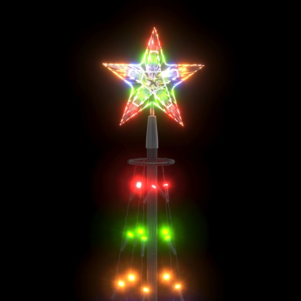 vidaXL kúp alakú karácsonyfa 84 színes LED-del 50 x 150 cm