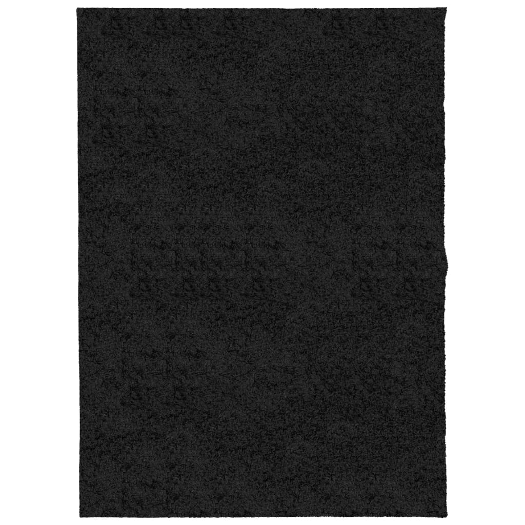 vidaXL fekete hosszú szálú bozontos modern szőnyeg 140 x 200 cm