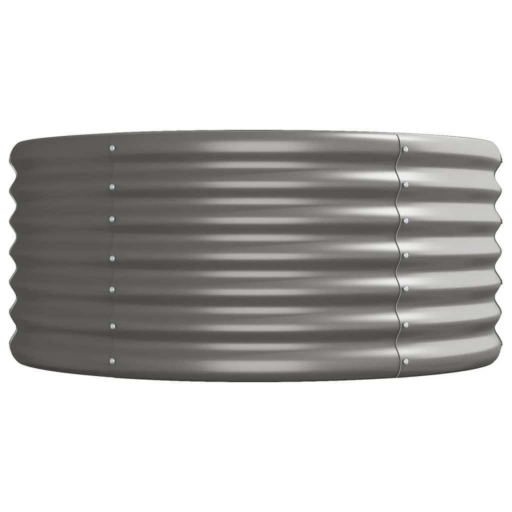 vidaXL szürke porszórt acél kerti magaságyás 224x80x36 cm