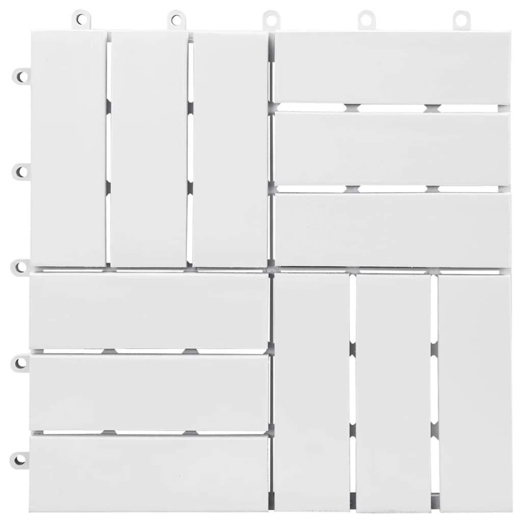 vidaXL 10 darab fehér tömör akácfa padlólap 30 x 30 cm