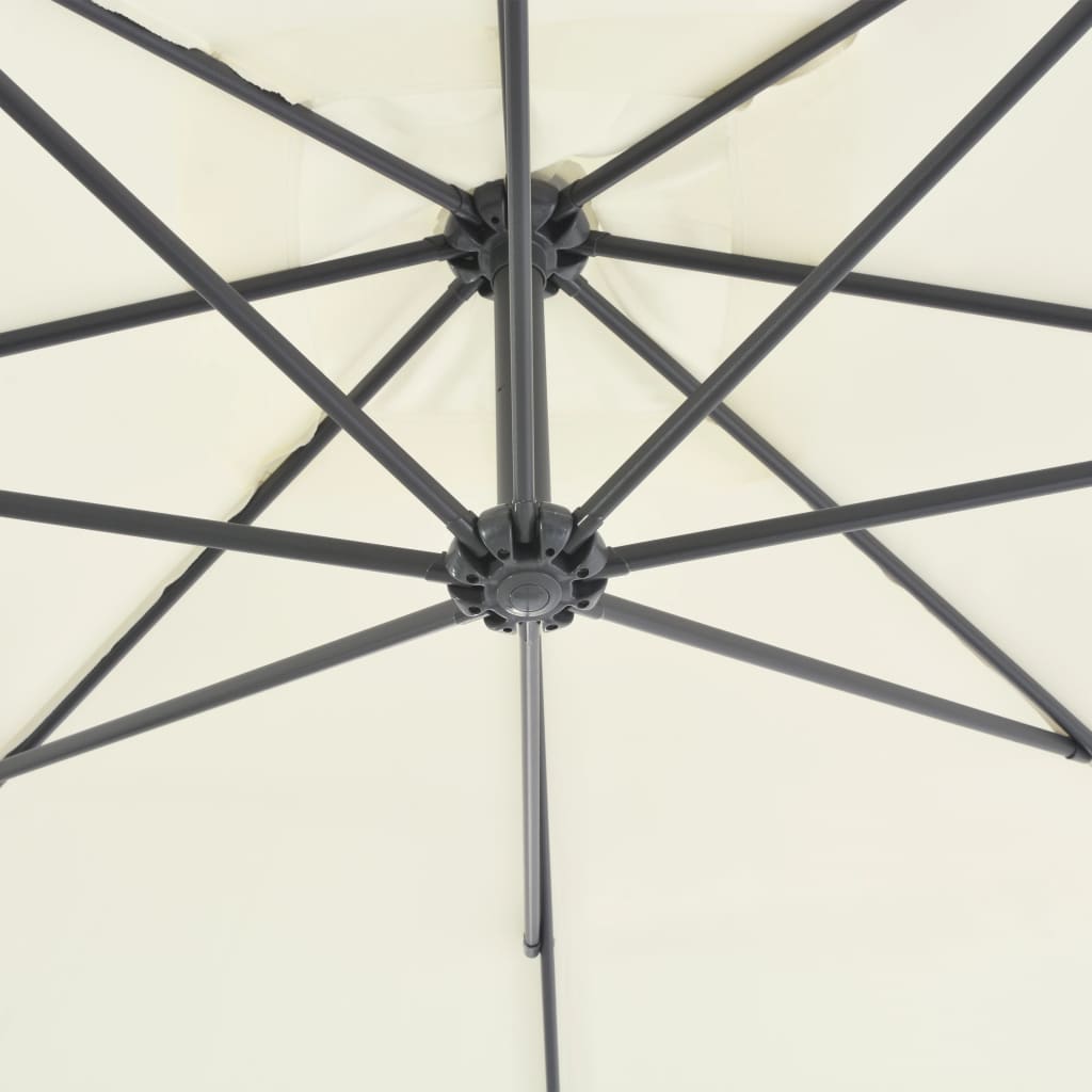 vidaXL homokszínű konzolos napernyő acélrúddal, 250 x 250 cm