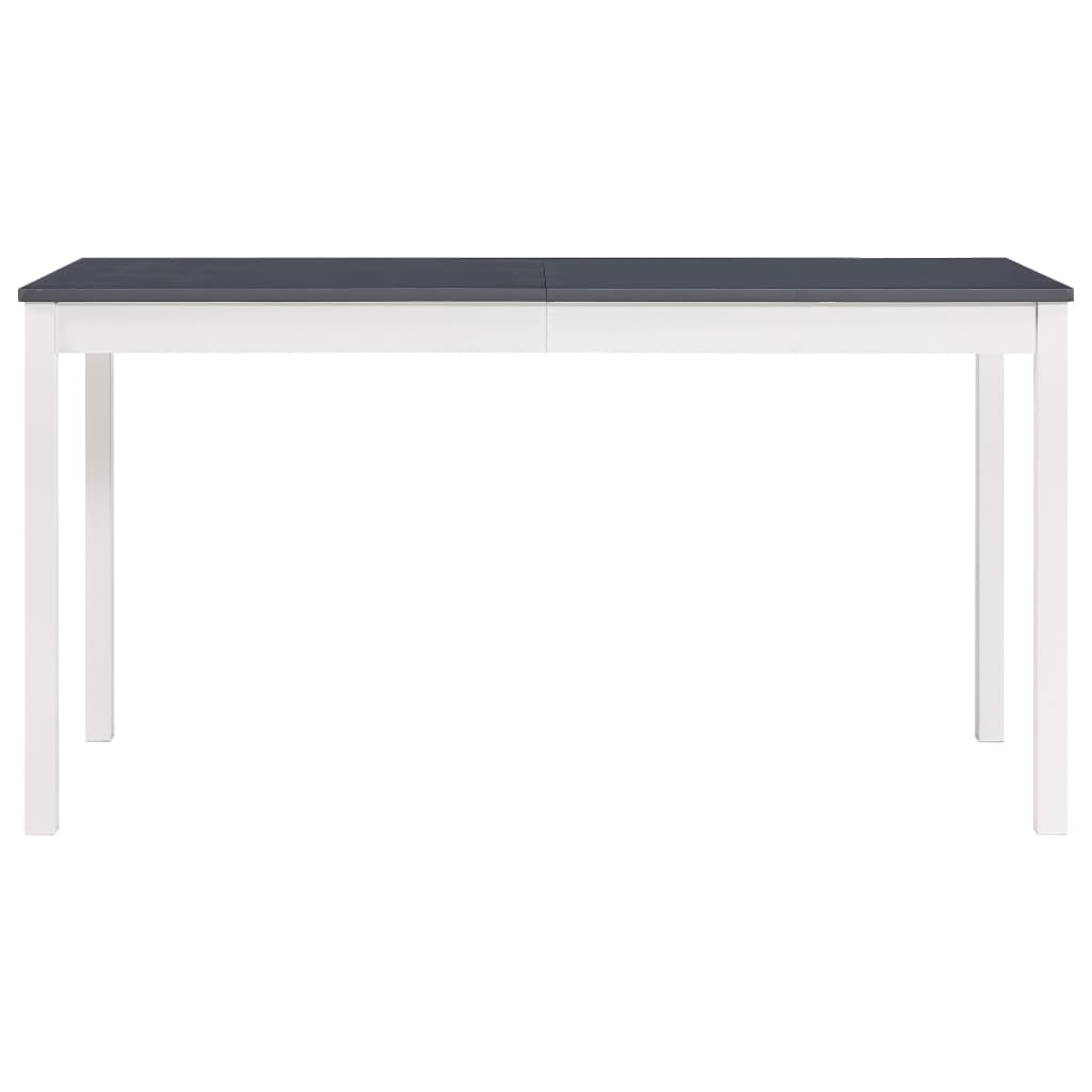 vidaXL fehér és szürke fenyőfa étkezőasztal 140 x 70 x 73 cm