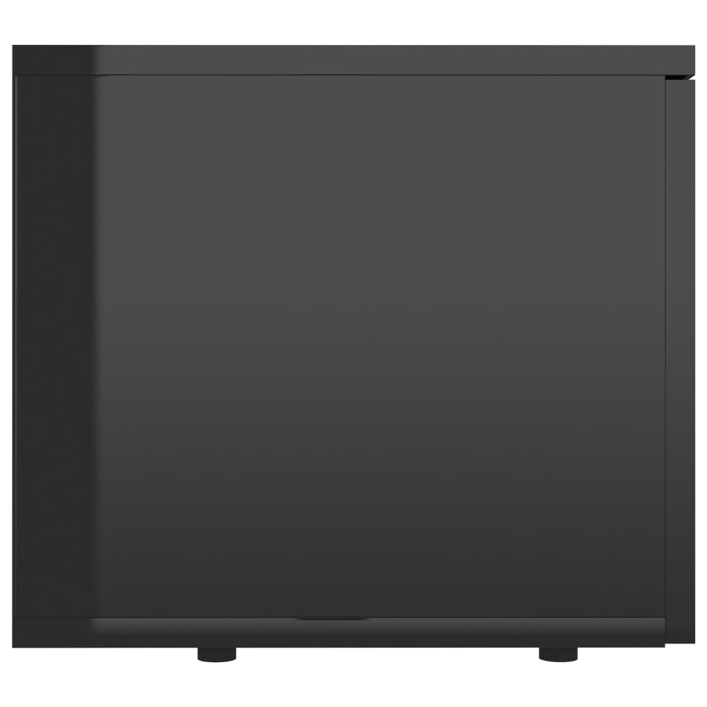 vidaXL magasfényű fekete forgácslap TV-szekrény 80 x 34 x 30 cm