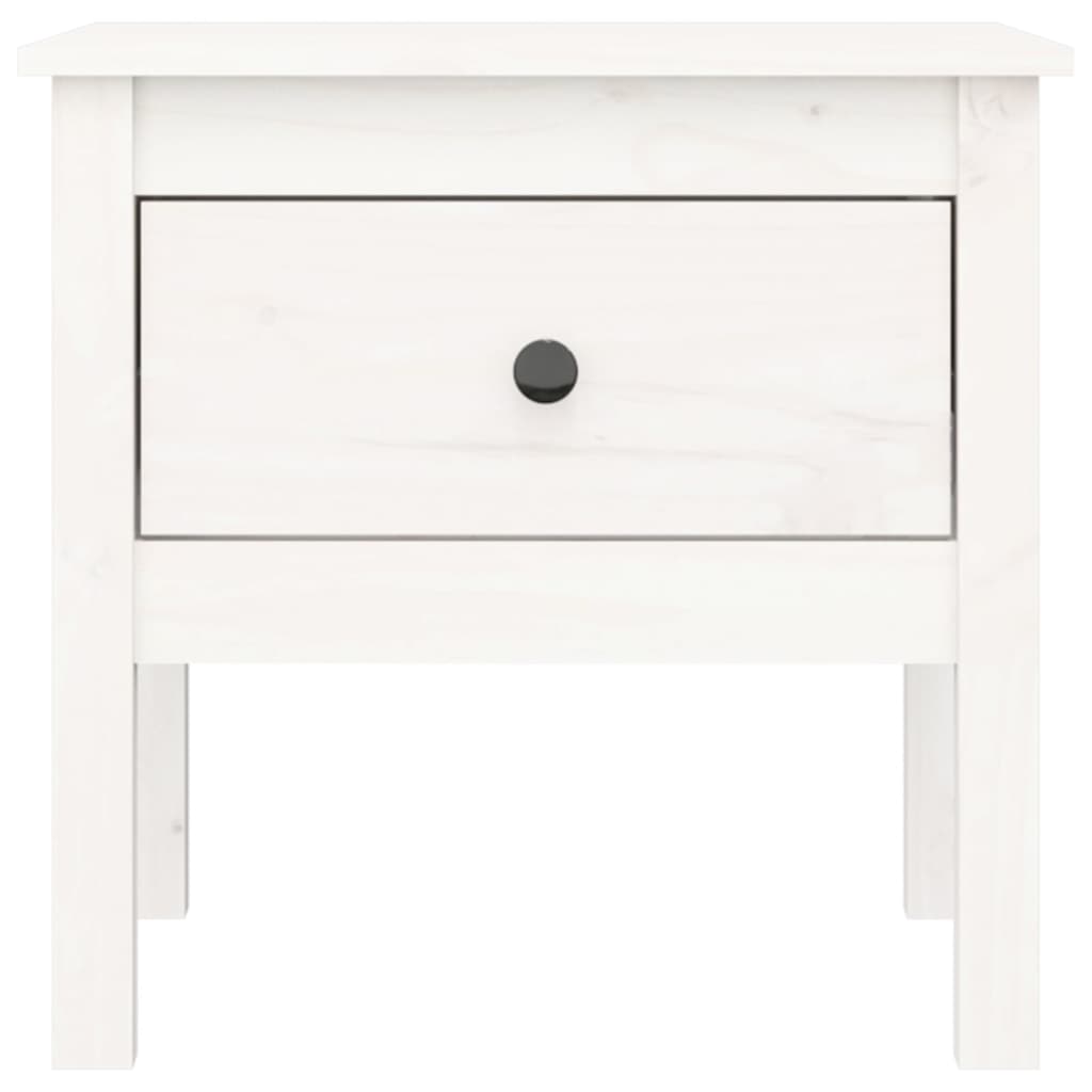 vidaXL 2 db fehér tömör fenyőfa kisasztal 50 x 50 x 49 cm