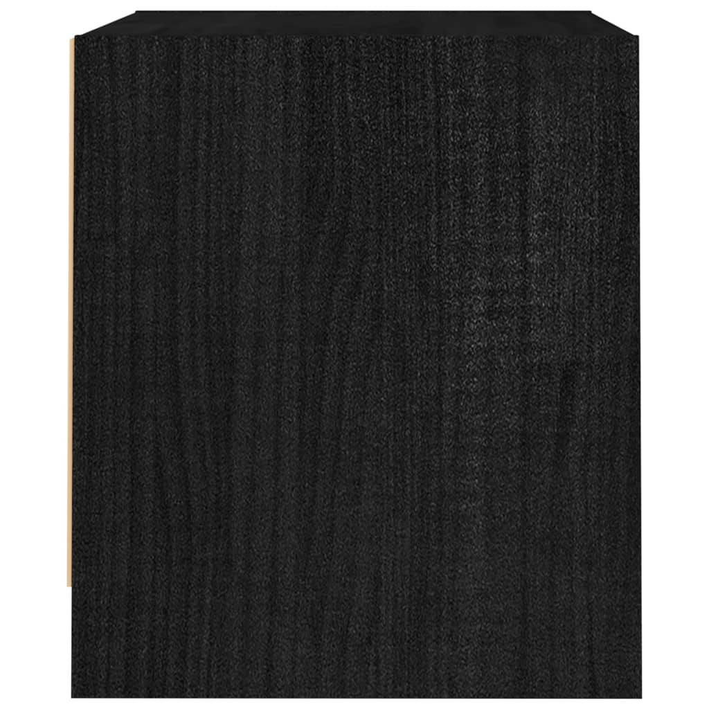 vidaXL 2 db fekete tömör fenyőfa éjjeliszekrény 40 x 30,5 x 35,5 cm