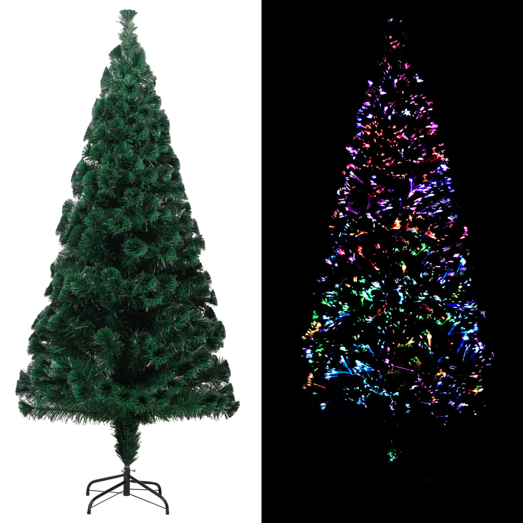 vidaXL zöld száloptikás műkarácsonyfa állvánnyal 210 cm