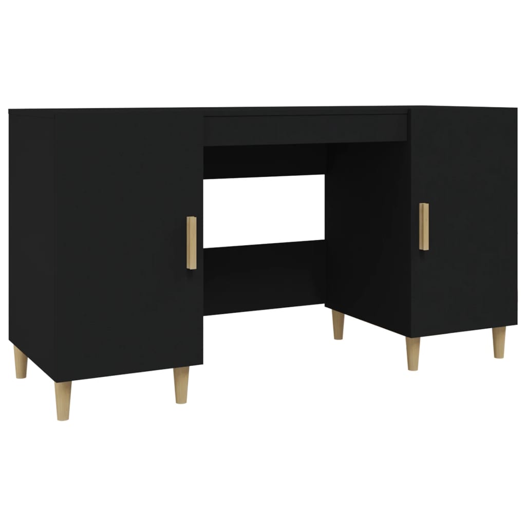 vidaXL fekete szerelt fa íróasztal 140 x 50 x 75 cm