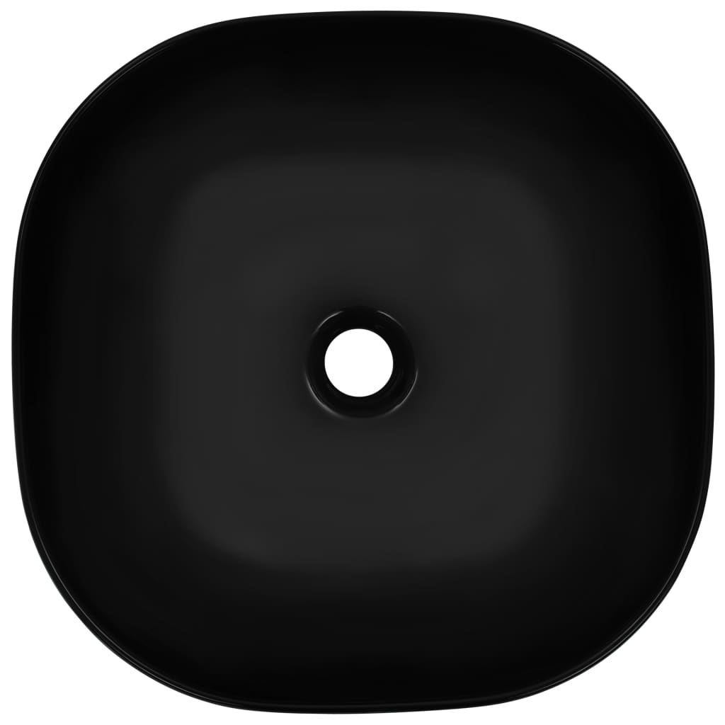vidaXL fekete kerámia mosdókagyló 42,5 x 42,5 x 14,5 cm