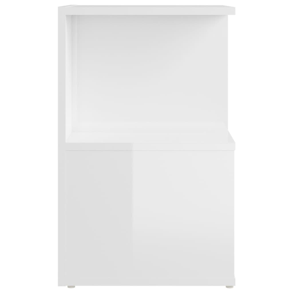 vidaXL 2 db magasfényű fehér forgácslap éjjeliszekrény 35 x 35 x 55 cm