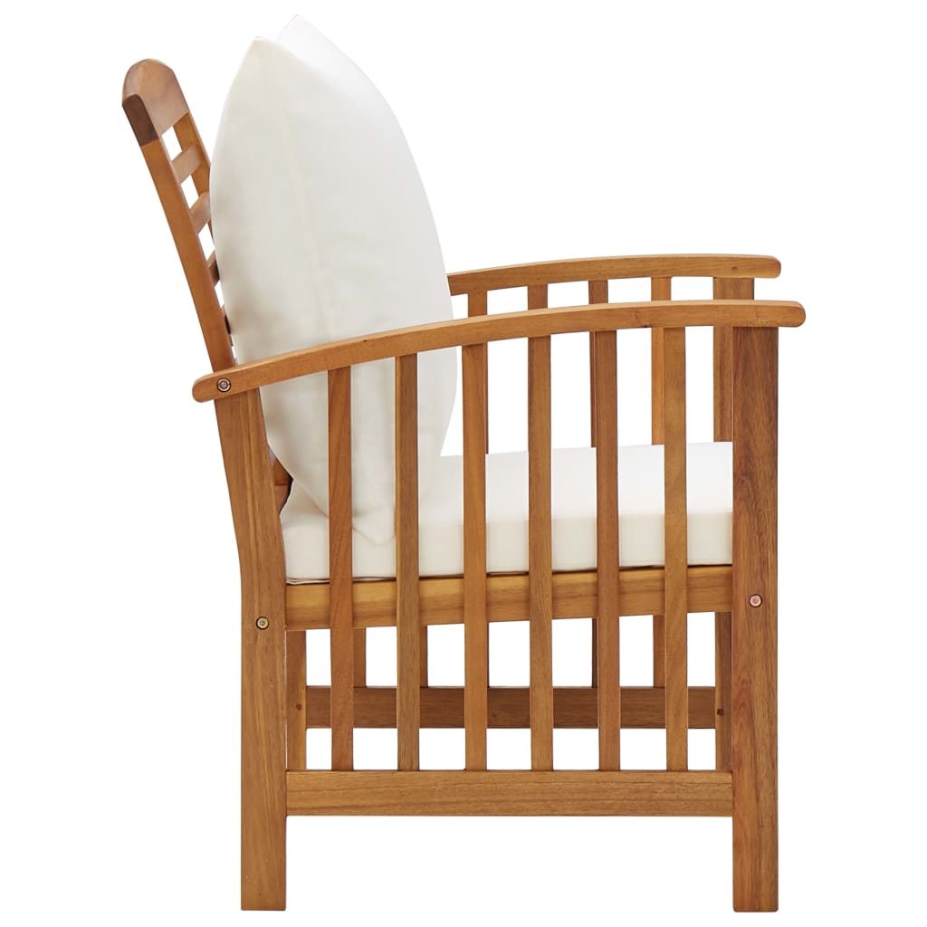 vidaXL 2 db tömör akácfa kerti szék párnákkal