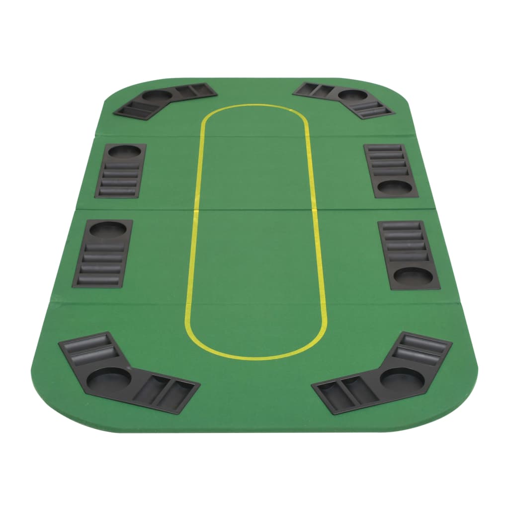 vidaXL 8 személyes, négyszögletes, zöld összecsukható pókerasztallap