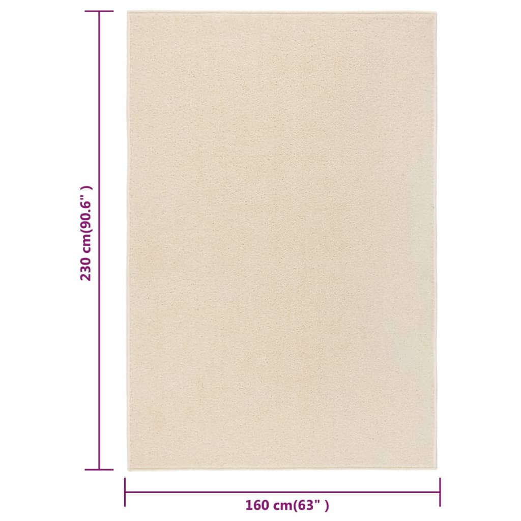 vidaXL krémszínű rövid szálú szőnyeg 160 x 230 cm