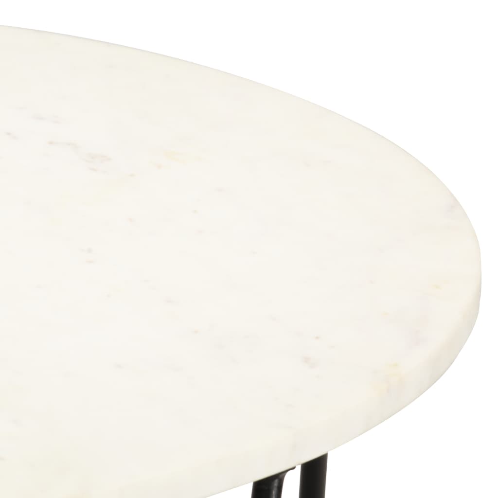 vidaXL fehér márvány textúrájú valódi kő dohányzóasztal 65x65x42 cm
