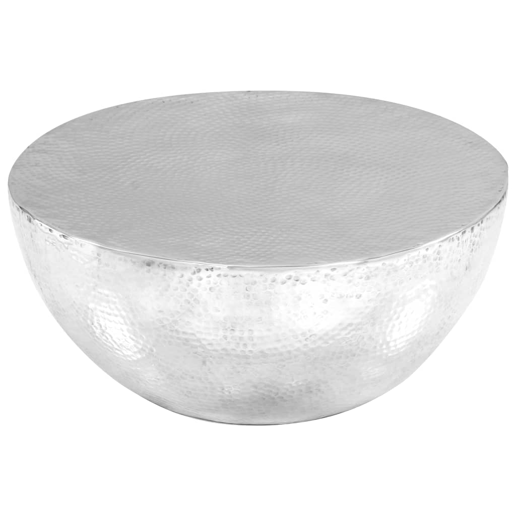vidaXL ezüst kalapált alumínium dohányzóasztal 70 x 30 cm
