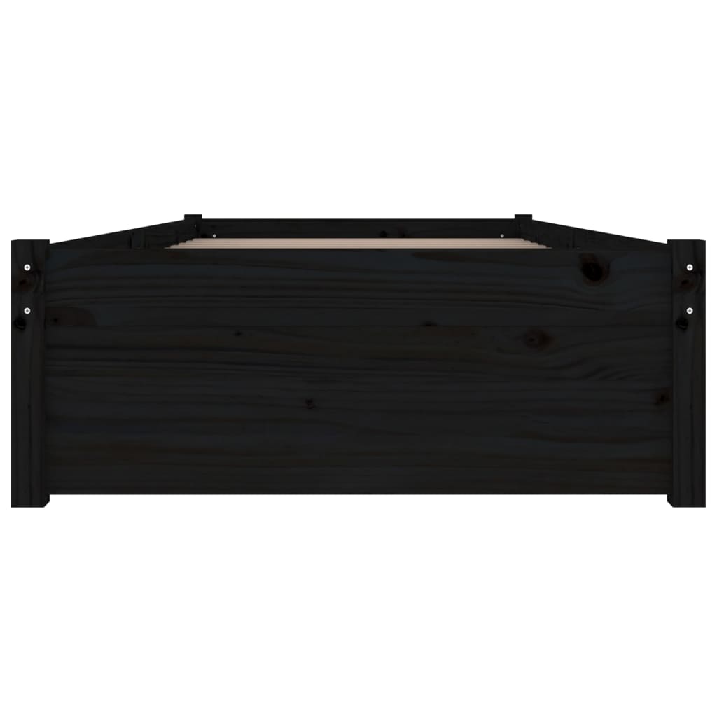 vidaXL fekete ágykeret fiókokkal 90 x 200 cm