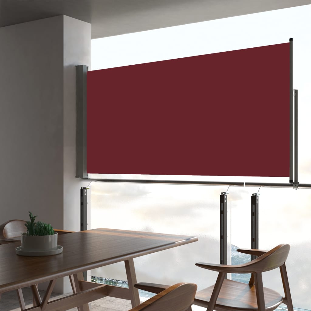 vidaXL piros kihúzható oldalsó terasz napellenző 80 x 300 cm