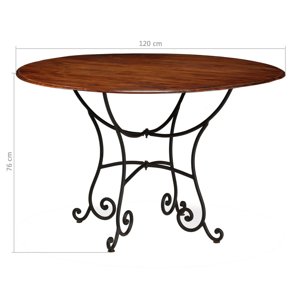 vidaXL tömör akácfa étkezőasztal mézszínű felülettel 120 x 76 cm
