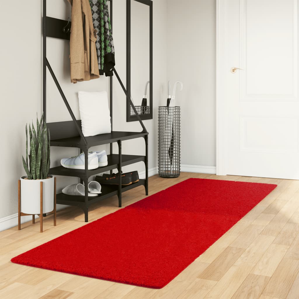vidaXL OVIEDO piros rövid szálú szőnyeg 80 x 250 cm