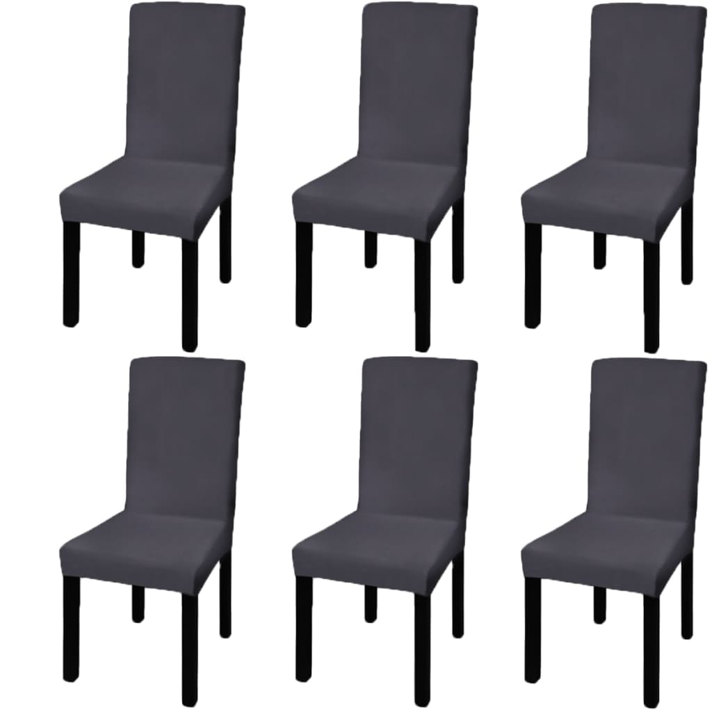 vidaXL 6 db antracitszürke szabott nyújtható székszoknya