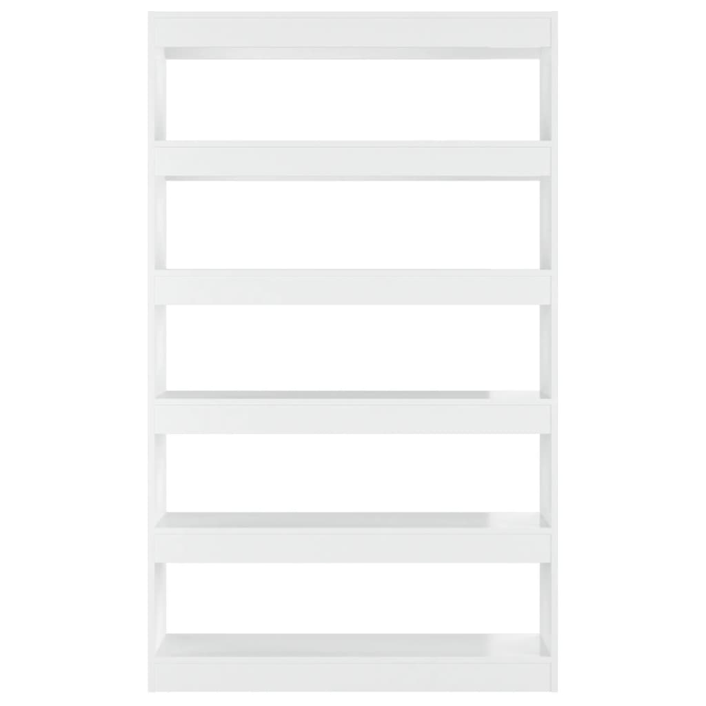 vidaXL magasfényű fehér térelválasztó könyvszekrény 100 x 30 x 166 cm