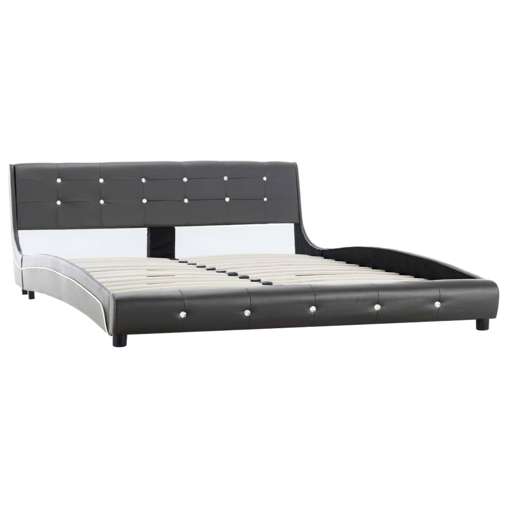 vidaXL szürke műbőr ágy matraccal 160 x 200 cm