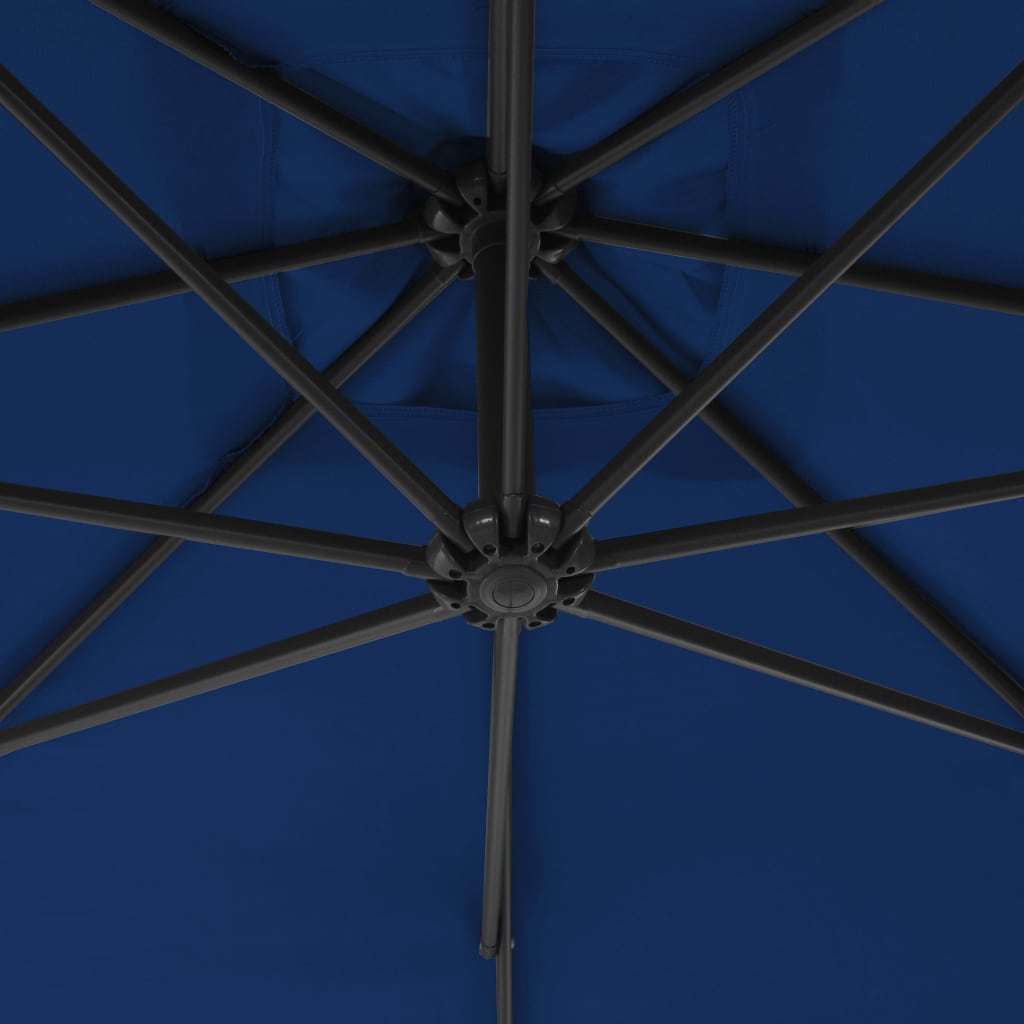 vidaXL azúrkék konzolos napernyő acélrúddal 250 x 250 cm
