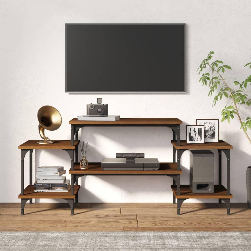 vidaXL barna tölgyszínű szerelt fa TV-szekrény 117 x 35 x 52 cm