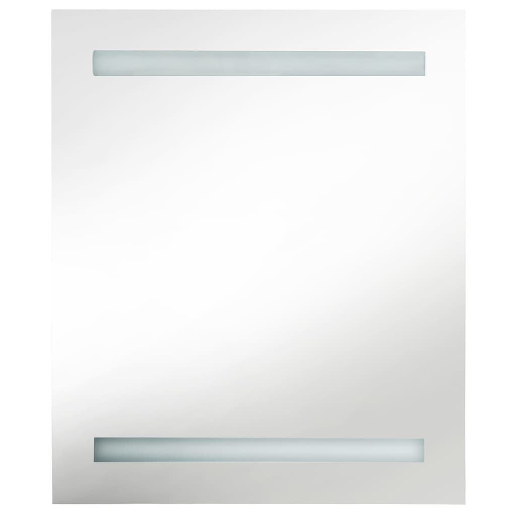 vidaXL fényes szürke LED-es tükrös fürdőszobaszekrény 50 x 14 x 60 cm