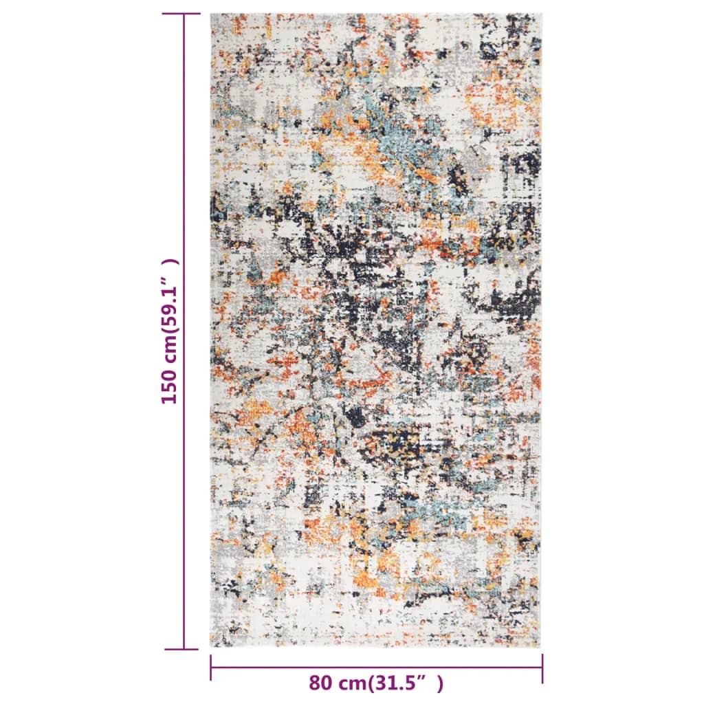 vidaXL többszínű lapos szövésű kültéri szőnyeg 80 x 150 cm