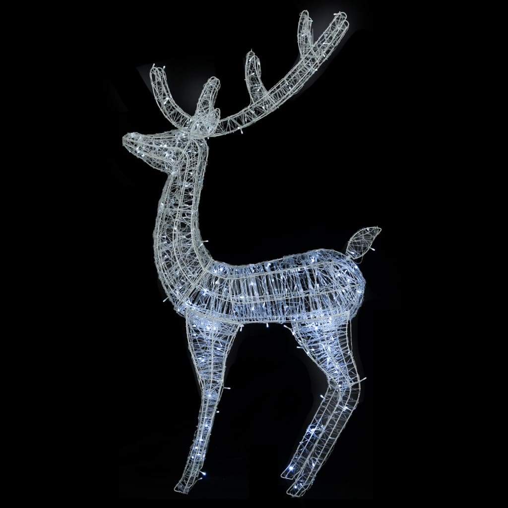 vidaXL hideg fehér XXL akril karácsonyi rénszarvas 250 LED-del 180 cm