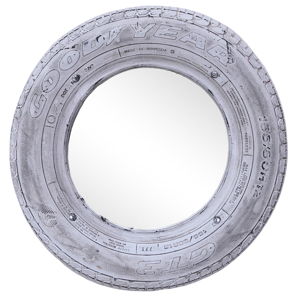 vidaXL fehér újrahasznosított gumiabroncs tükör 50 cm